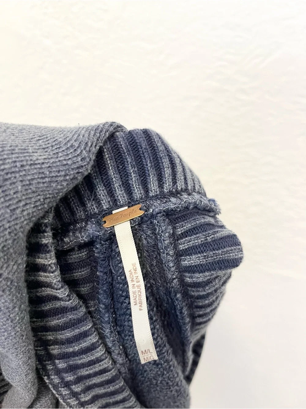 Free People Oversized Pullover These Shoulders Blue M/L